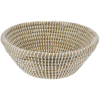 Fruitschaal/fruitmand Rattan - gevlochten riet - D32 x H12 cm - naturel - rond - opberg mandjes