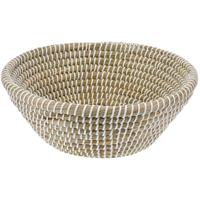 Fruitschaal/fruitmand Rattan - gevlochten riet - D32 x H12 cm - naturel - rond - opberg mandjes