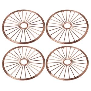 Cosy & Trendy ronde pannen onderzetters - Set van 4x stuks - metaal - koper - D20 cm