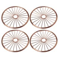 Cosy & Trendy ronde pannen onderzetters - Set van 4x stuks - metaal - koper - D20 cm