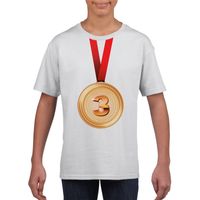 Winnaar bronzen medaille shirt wit kinderen XL (158-164)  -