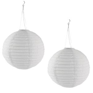 HIXA Lampionnen - met Verlichting - Voor Buiten - Set van 2 - Solar - 40 cm - Wit