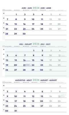Brepols driemaandskalender 2026