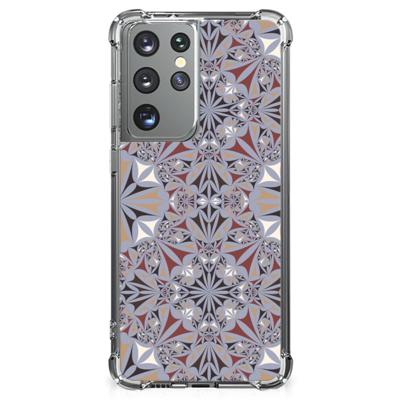 Samsung Galaxy S21 Ultra Anti-Shock Hoesje Flower Tiles Samsung Galaxy S21 Ultra Anti-Shock Hoesje Flower Tiles