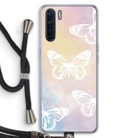 White butterfly: Oppo A91 Transparant Hoesje met koord