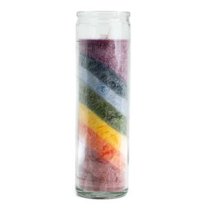 7 Chakra Kaars in Glas - 100 Branduren (21 cm)