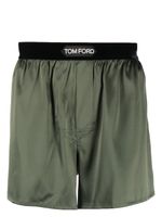 TOM FORD boxer satiné à taille logo - Vert