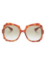 Gucci Eyewear lunettes de soleil carrées à effet écailles de tortue - Marron - thumbnail