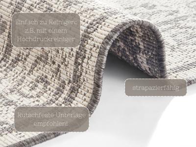 Hanse Home - Reversible carpet Cebu grey cream - 80x150 cm