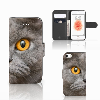 Telefoonhoesje | Met pasjeshouder | Apple iPhone 5 | 5s | SE Britse Korthaar