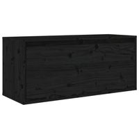 vidaXL Wandkast 80x30x35 cm massief grenenhout zwart - thumbnail