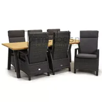 Tuinstoel Prato Forte wicker met Ambassador 240 cm teaktafel