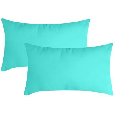 Stof Textile sierkussen Nelson - 2x - aqua blauw - 30 x 50 cm - bank kussens - polyester