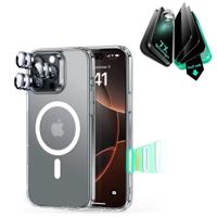 iPhone 16 Pro Max Classic Hybrid Magnetic Case (Camera Control) & Privacy Screen Protector Bundle - Frosted Clear