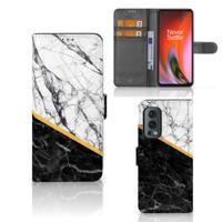 OnePlus Nord 2 5G | Bookcase | Marmer Wit Zwart - Origineel Cadeau Man
