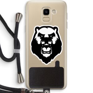 Angry Bear (white): Samsung Galaxy J6 (2018) Transparant Hoesje met koord