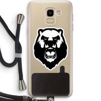 Angry Bear (white): Samsung Galaxy J6 (2018) Transparant Hoesje met koord