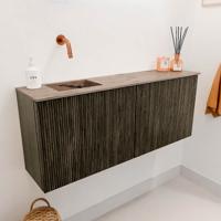 Toiletmeubel Mondiaz Joya Dlux | 100 cm | Meubelkleur Shadow | Faye wastafel Arena Wasbak Links | Zonder kraangat(en)