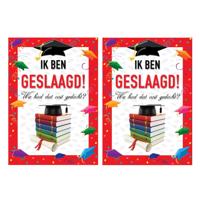 2x stuks deur poster Ik ben geslaagd