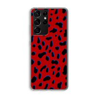 Red Leopard: Samsung Galaxy S21 Ultra Transparant Hoesje