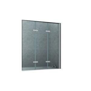 Badwand BWS Danielle 130x140 cm Helder Glas Aluminium Chroom Profiel