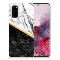 Samsung Galaxy S20 | TPU | Siliconen hoesje | Marmer Wit Zwart - Origineel Cadeau Man Samsung Galaxy S20 | TPU | Siliconen hoesje | Marmer Wit Zwart - Origineel Cadeau Man