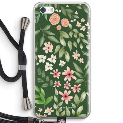 Botanical green sweet flower heaven: iPhone 5 / 5S / SE Transparant Hoesje met koord