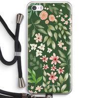 Botanical green sweet flower heaven: iPhone 5 / 5S / SE Transparant Hoesje met koord