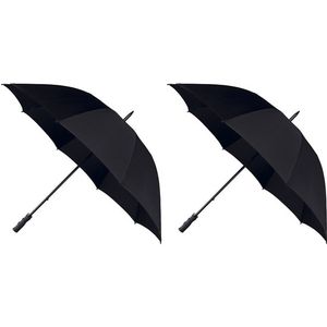 2x Golf stormparaplus zwart windproof 130 cm   -