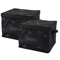 Kerstballen opbergbox - 2x - groen - 34 x 34 x 20 cm - opvouwbaar - polyester