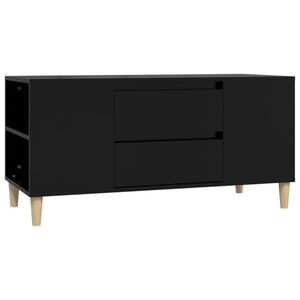 vidaXL Tv-meubel 102x44,5x50 cm bewerkt hout zwart