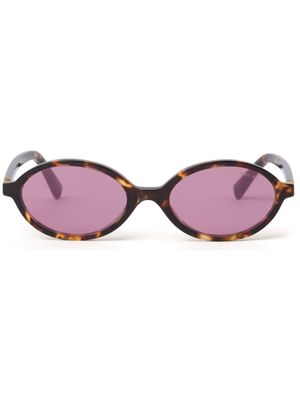 Miu Miu Eyewear lunettes de soleil Reagrd à effet écailles de tortue - Marron