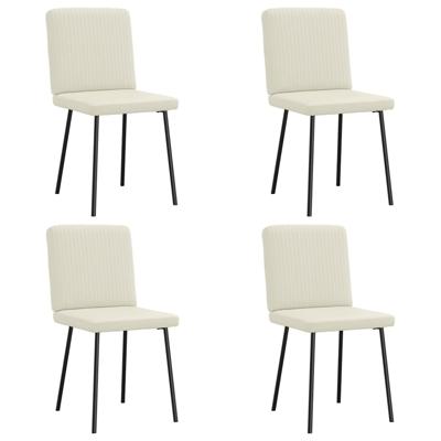 Eetkamerstoelen 4 st fluweel crèmekleurig