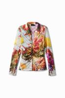 Gebloemd gerimpeld T-shirt - MATERIAL FINISHES - XL