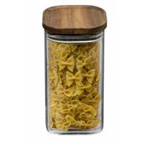 5Five Voorraadbus/voorraadpot - 1,3L - glas met acacia houten deksel