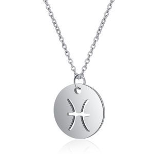 Sterrenbeeld Vissen Dames Ketting Zilverkleurig Ronde Hanger