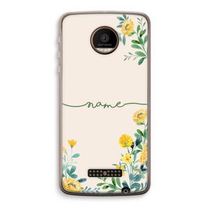 Gele bloemen: Motorola Moto Z Force Transparant Hoesje