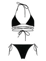 Alessandra Rich bikini à ornements en cristal - Noir