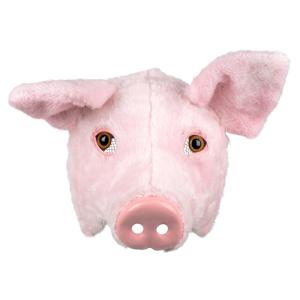 Roze varken dieren verkleedmasker - pluche - volwassenen - Horror/halloween - carnaval - half gezich