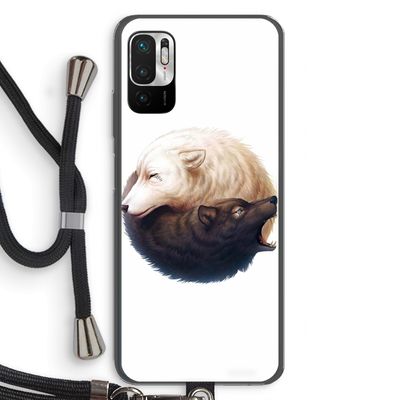 Yin Yang Wolves: Xiaomi Redmi Note 10 5G Transparant Hoesje met koord