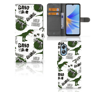 Telefoonhoesje met Pasjes voor OPPO A17 Dinosaurus