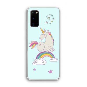 Regenboog eenhoorn: Samsung Galaxy S20 Transparant Hoesje
