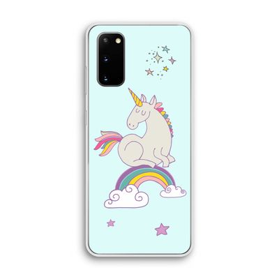 Regenboog eenhoorn: Samsung Galaxy S20 Transparant Hoesje