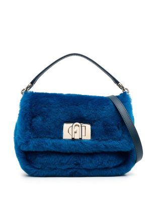 Furla sac à main en peau de mouton à détail de logo - Bleu