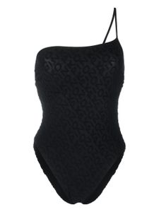 PINKO maillot de bain asymétrique à motif monogrammé - Noir