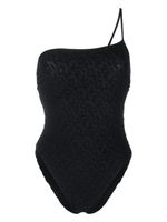 PINKO maillot de bain asymétrique à motif monogrammé - Noir - thumbnail