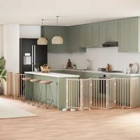 Hondenhek inklapbaar met deur 15 panelen 750 cm populierenhout