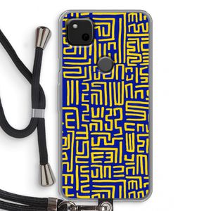 Majorelle Blue Print: Pixel 4a Transparant Hoesje met koord