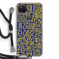 Majorelle Blue Print: Pixel 4a Transparant Hoesje met koord