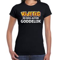 Verjaardag cadeau t-shirt 50 jaar Sarah - vijftig en goddelijk zwart voor dames